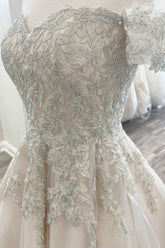 Princess White Appliques A-Line Short Homecoming Dress